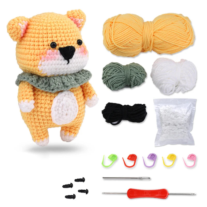 Kit Crochet Débutant – Animal à Créer (10 cm) avec Fil Coton