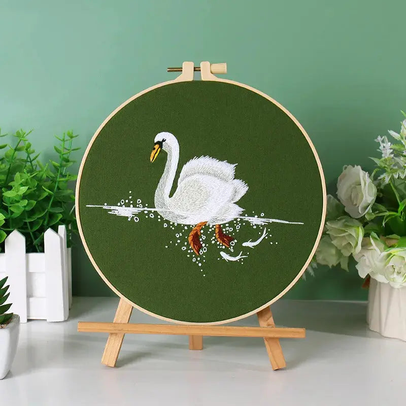 Kit Broderie Côtière – Animaux Marins (Tortue & Oiseau) pour Débutants et Adultes