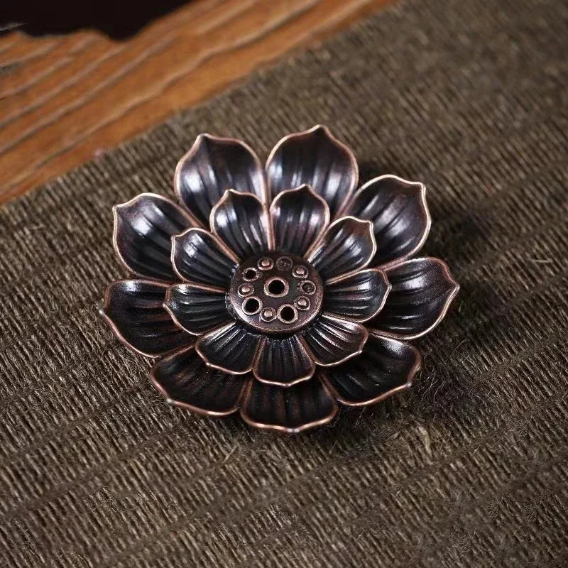 Support à Encens Lotus Perforé – Plateau Zen pour Bâtons & Bois de Santal