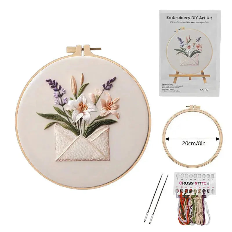 Le Jardin du Lapin – Kit de Broderie DIY à Fleurs, à Faire Chez Soi