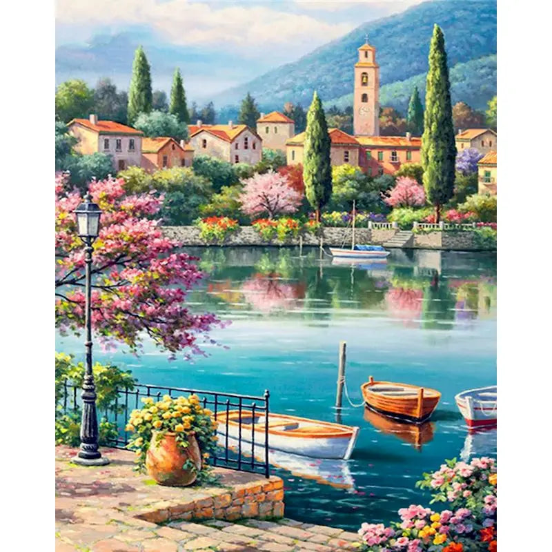 Paint by Numbers Pictures for Adults on Canvas City Landscpae Coloring Drawing Oil Paintings by Number Home Decor