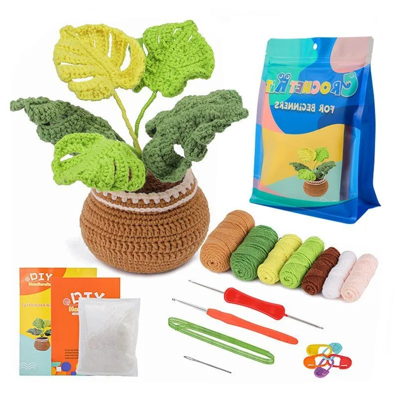 Kit Crochet Débutant – Fleurs & Feuilles