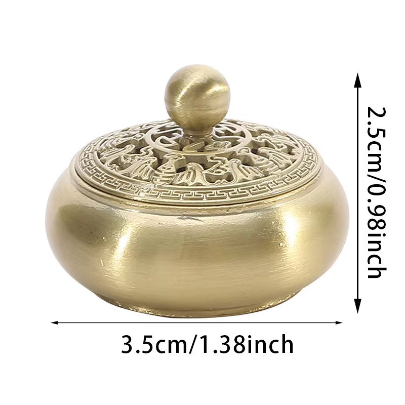 Brûleur d’Encens Lotus – Style Bouddhiste en Alliage Cuivré, Déco Maison & Bureau