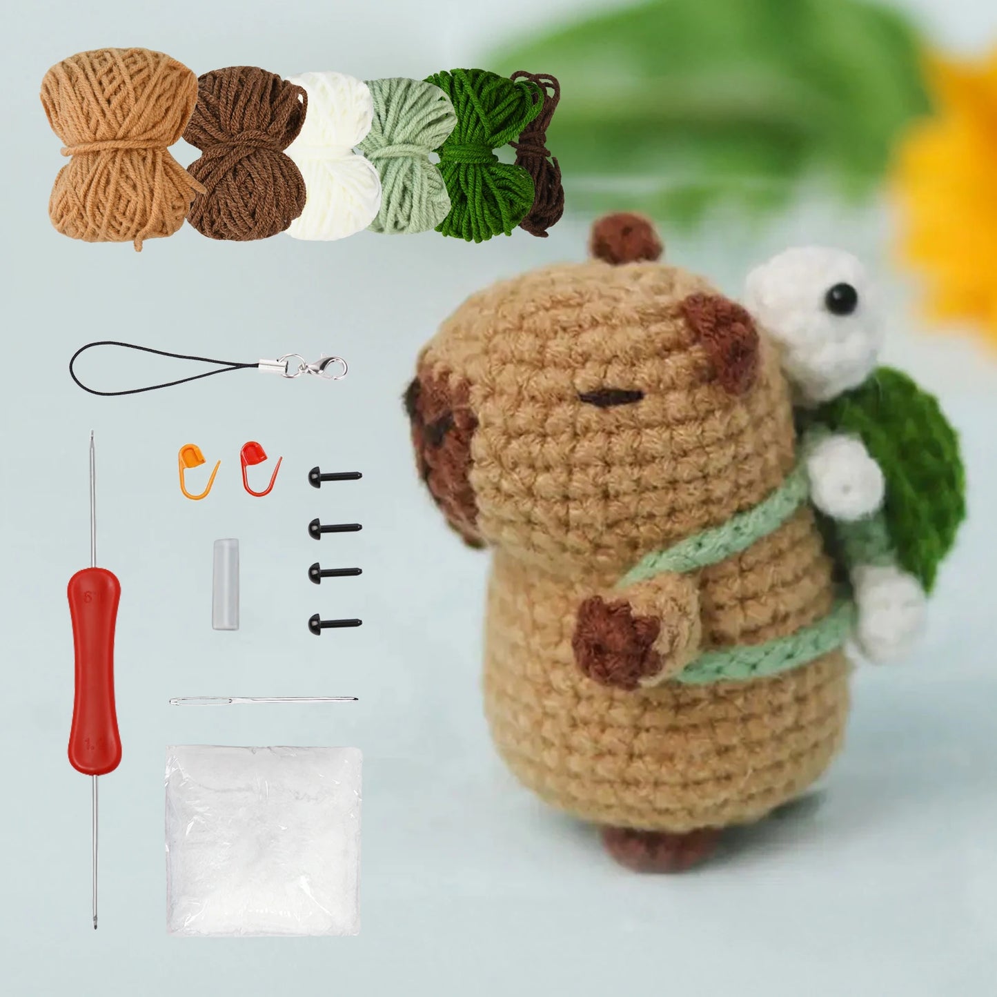 Kit Crochet Capybara & Tortue – Spécial Débutants