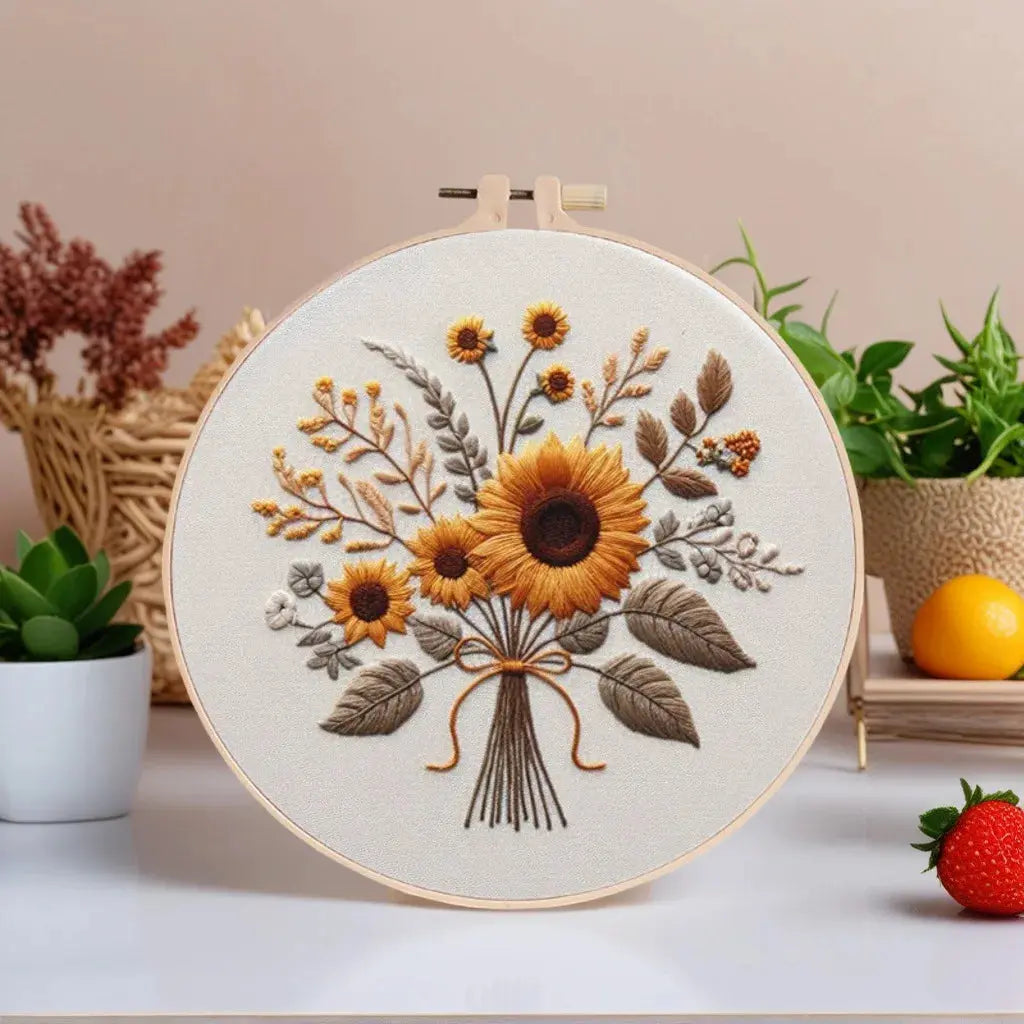 Le Jardin du Lapin – Kit de Broderie DIY à Fleurs, à Faire Chez Soi