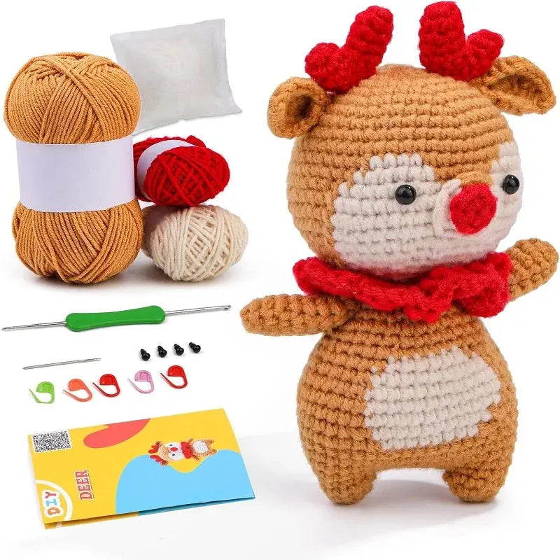 Kit Crochet Débutant – Animal à Créer (10 cm) avec Fil Coton