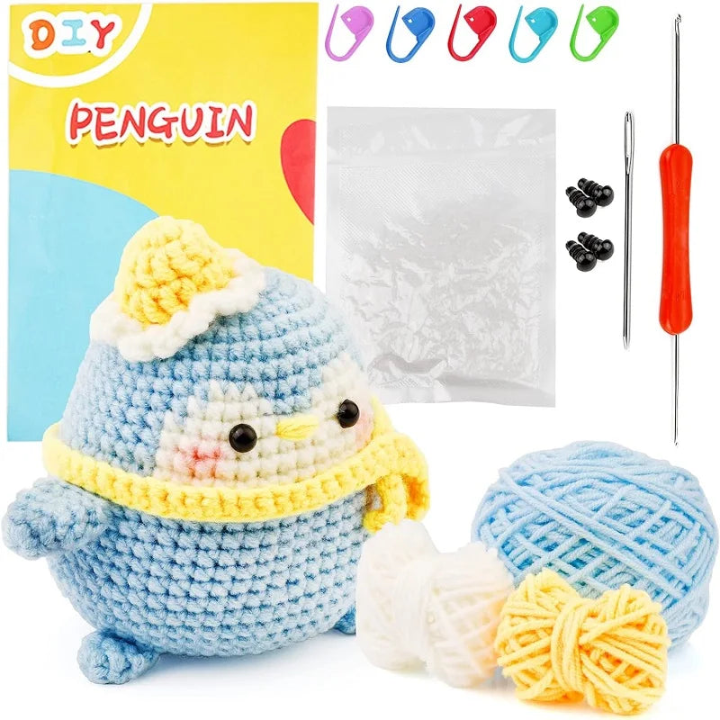 Kit Crochet Débutant – Animal à Créer (10 cm) avec Fil Coton