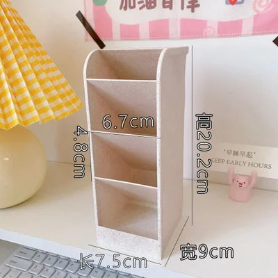 Candy Color 4 Grid Desktop Pen Holder Kawaii Small Big Size Makeup Brushes Lipstick Pens Storage Organizer School Stationery