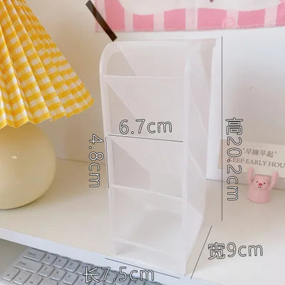 Candy Color 4 Grid Desktop Pen Holder Kawaii Small Big Size Makeup Brushes Lipstick Pens Storage Organizer School Stationery