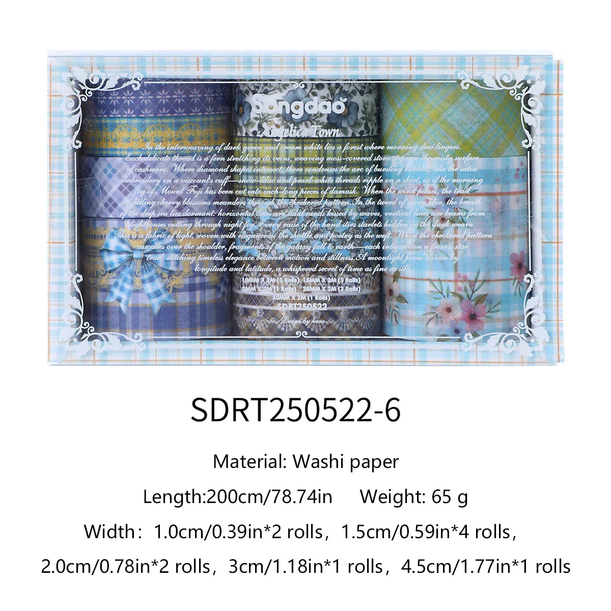 10 Roll/Box Flower Washi Tape Grid Series Masking Tape Decortative Stickers Album Diary Decoration Phone Case Cup