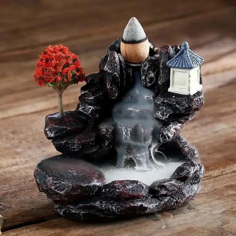 Brûleur d’Encens Cascade - Fontaine à Refoulement avec Cônes, Déco & Bien-Être