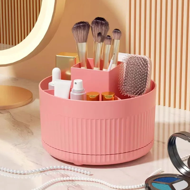 360° Rotating Pen Holder Desk Stationary Organizer Box 5 Slot Pink Office Kawaii Storage for Desktop Organizers Office Supplies