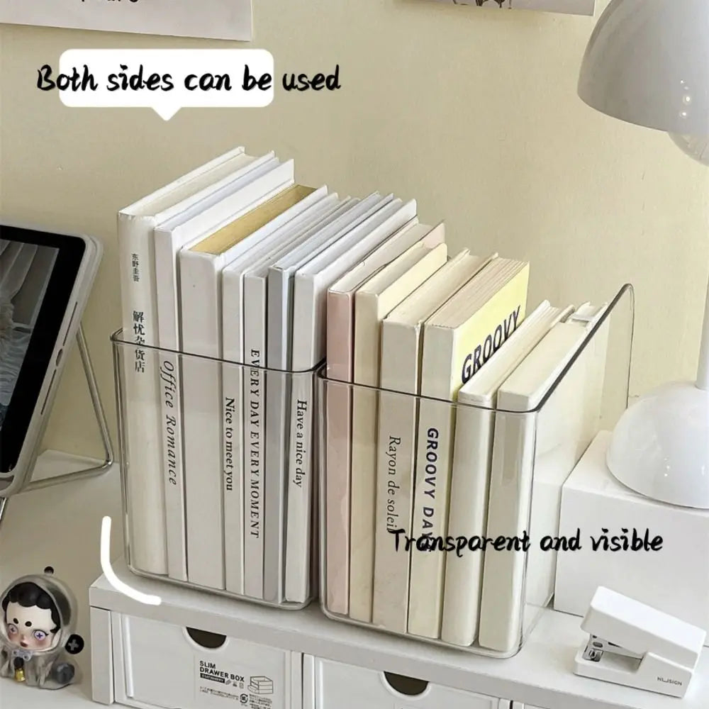 Portable Acrylic Book Stand Transparent Free Combination Bookshelf U-Shaped Book Folder Desk Storage Rack Home Office