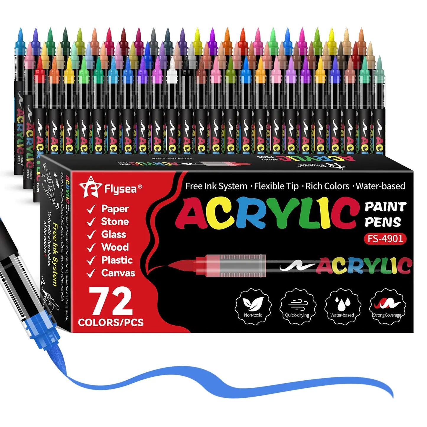 168/120/72/60/48/36/24/12 Color Direct Liquid Acrylic Marker Pens, Students Use Art Professional Drawing Drawing Color