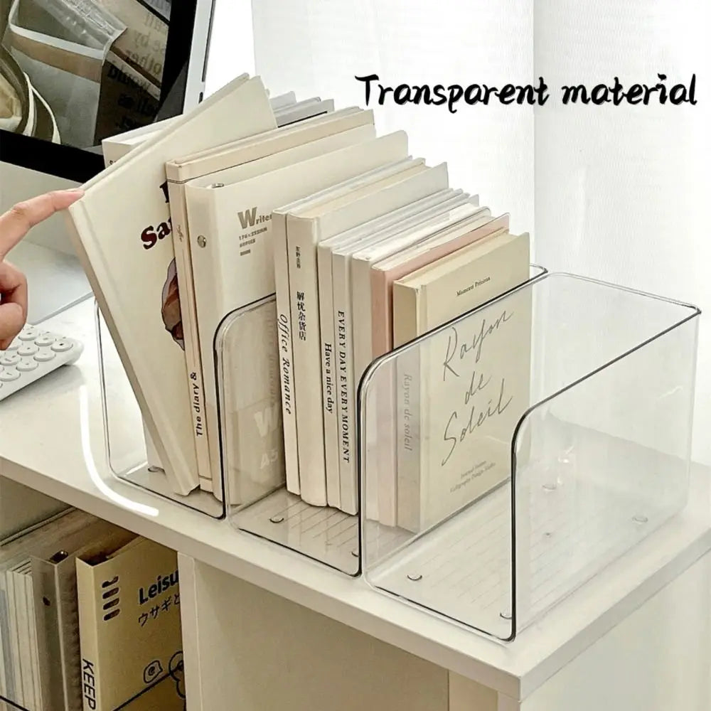 Portable Acrylic Book Stand Transparent Free Combination Bookshelf U-Shaped Book Folder Desk Storage Rack Home Office