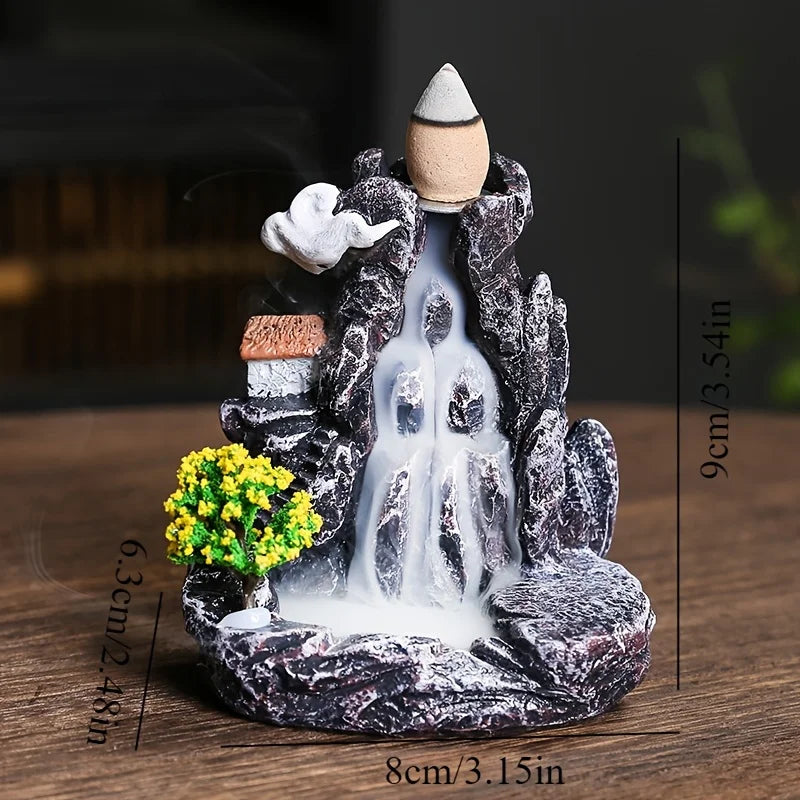 Brûleur d’Encens Cascade - Fontaine à Refoulement avec Cônes, Déco & Bien-Être