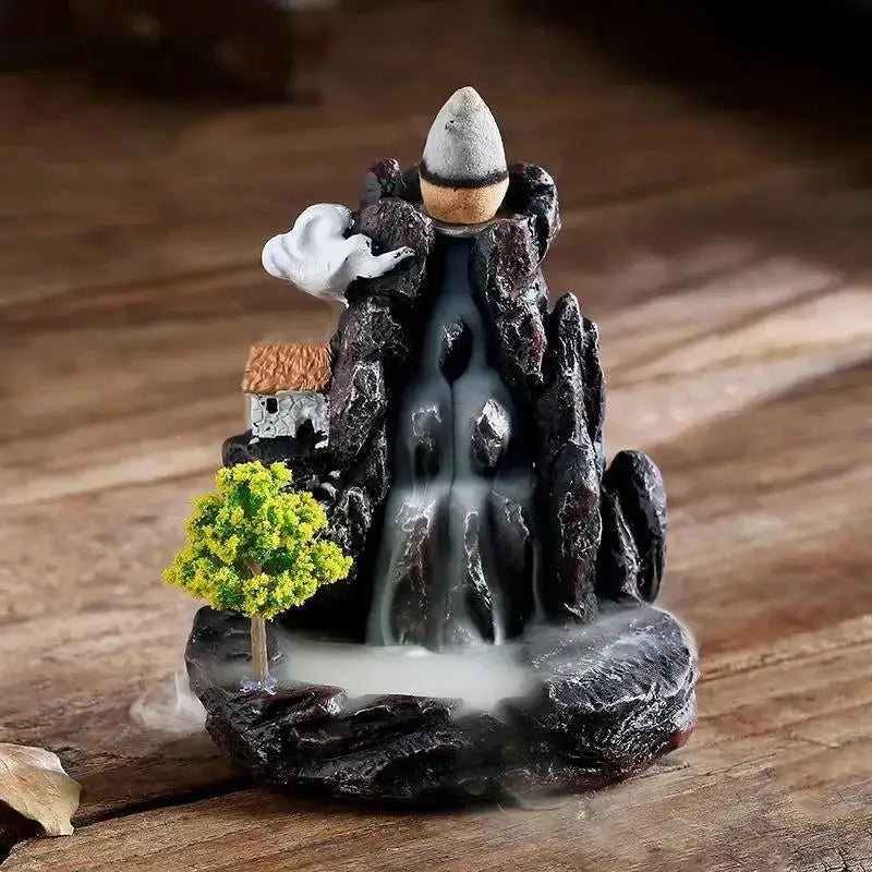 Brûleur d’Encens Cascade - Fontaine à Refoulement avec Cônes, Déco & Bien-Être