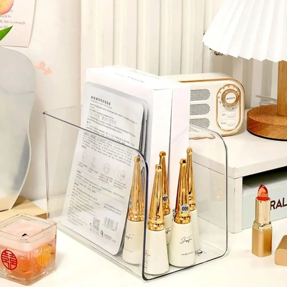Portable Acrylic Book Stand Transparent Free Combination Bookshelf U-Shaped Book Folder Desk Storage Rack Home Office