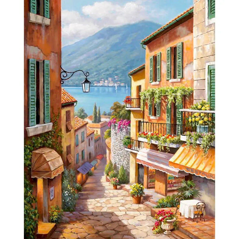 Paint by Numbers Pictures for Adults on Canvas City Landscpae Coloring Drawing Oil Paintings by Number Home Decor