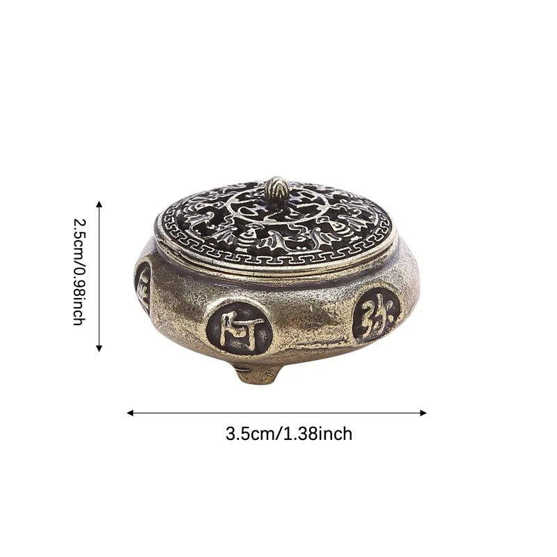 Brûleur d’Encens Lotus – Style Bouddhiste en Alliage Cuivré, Déco Maison & Bureau