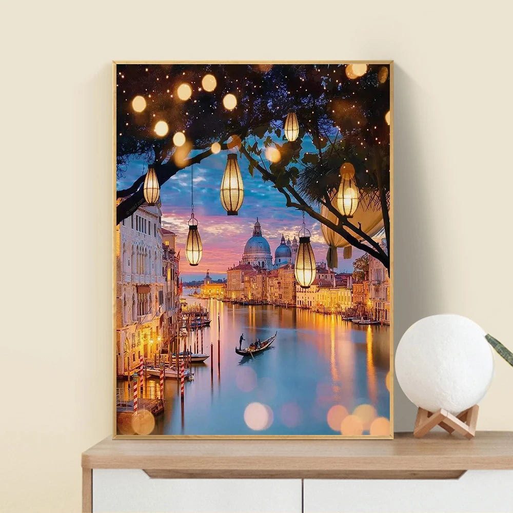 Paint by Numbers Pictures for Adults on Canvas City Landscpae Coloring Drawing Oil Paintings by Number Home Decor