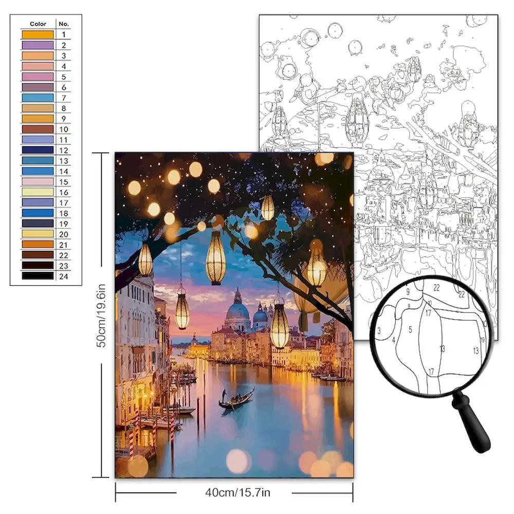 Paint by Numbers Pictures for Adults on Canvas City Landscpae Coloring Drawing Oil Paintings by Number Home Decor