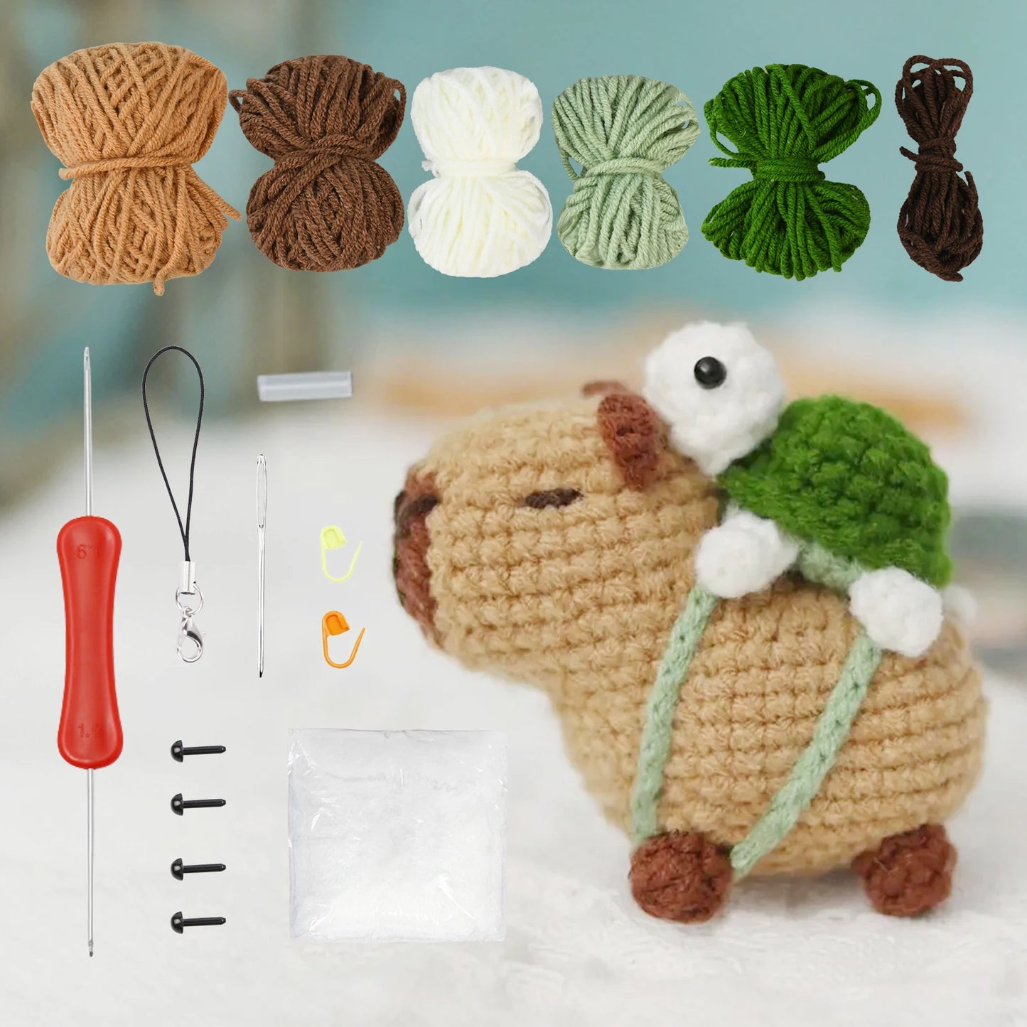 Kit Crochet Capybara & Tortue – Spécial Débutants