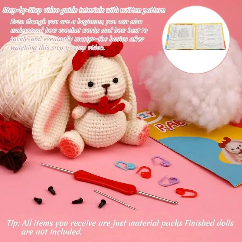 Kit Crochet Débutant – Animal à Créer (10 cm) avec Fil Coton