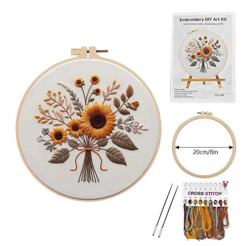 Le Jardin du Lapin – Kit de Broderie DIY à Fleurs, à Faire Chez Soi