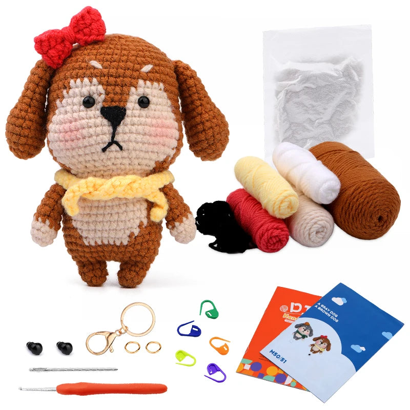 Kit Crochet Débutant – Animal à Créer (10 cm) avec Fil Coton