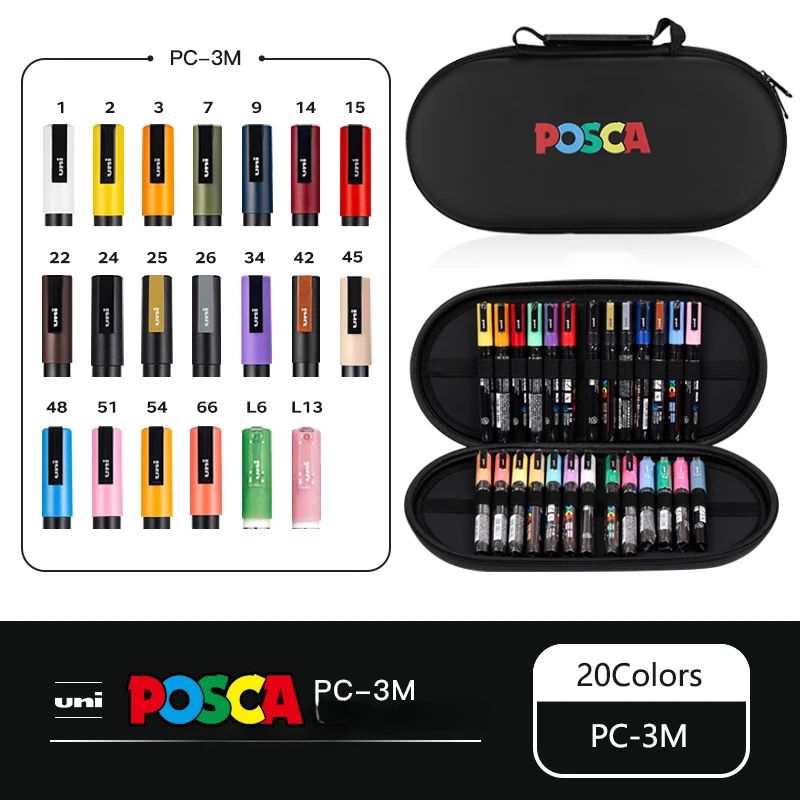 Set de Markers POSCA avec Trousse POSCA