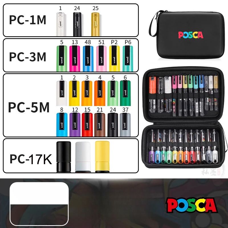 Set de Markers POSCA avec Trousse POSCA