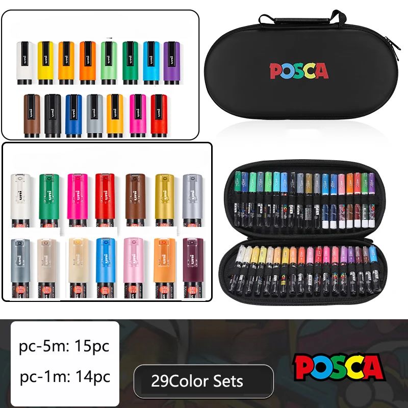 Set de Markers POSCA avec Trousse POSCA