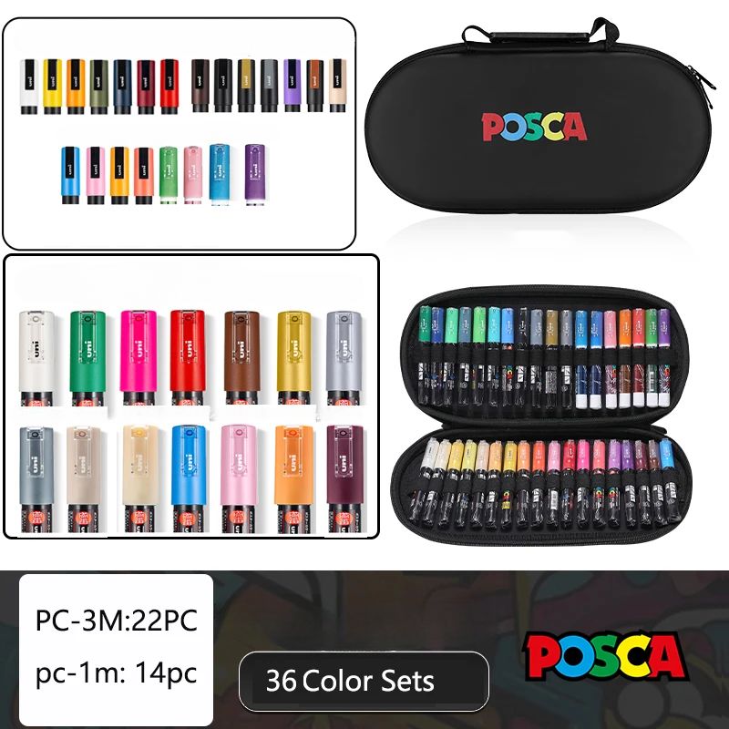 Set de Markers POSCA avec Trousse POSCA