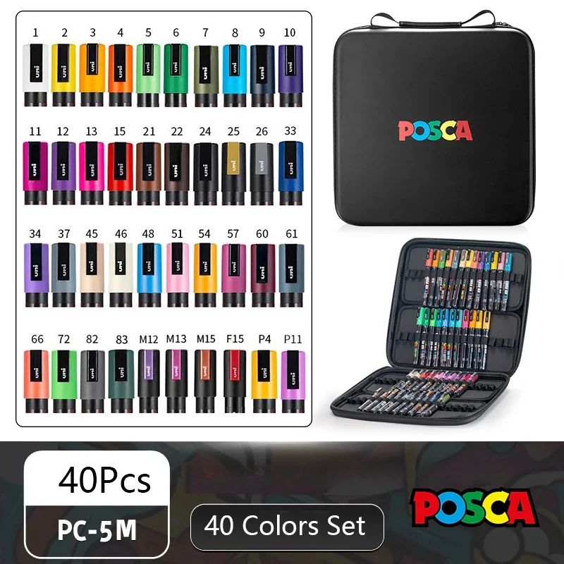 Set de Markers POSCA avec Trousse POSCA