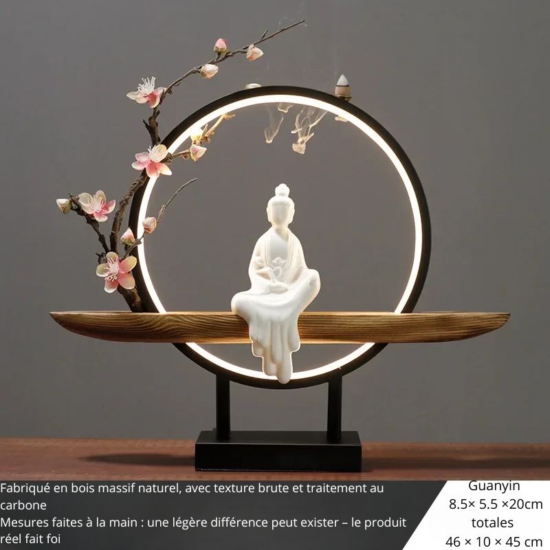 Brûleur d’Encens à Reflux avec Lumière LED