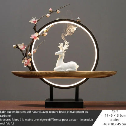 Brûleur d’Encens à Reflux avec Lumière LED