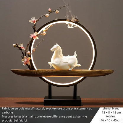 Brûleur d’Encens à Reflux avec Lumière LED