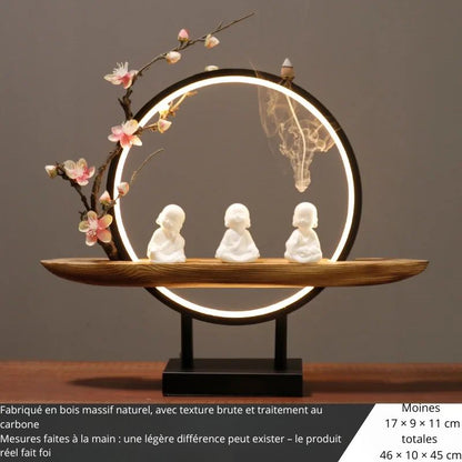 Brûleur d’Encens à Reflux avec Lumière LED