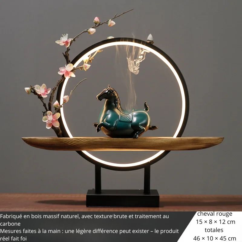 Brûleur d’Encens à Reflux avec Lumière LED