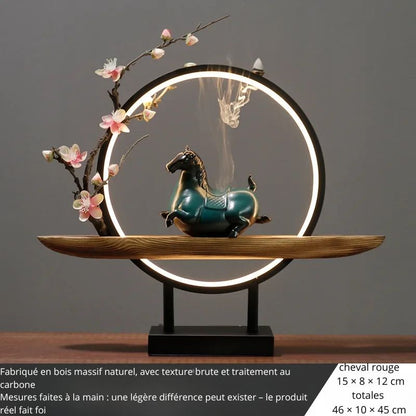 Brûleur d’Encens à Reflux avec Lumière LED