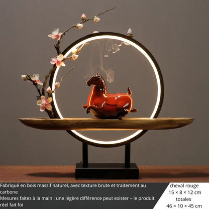 Brûleur d’Encens à Reflux avec Lumière LED