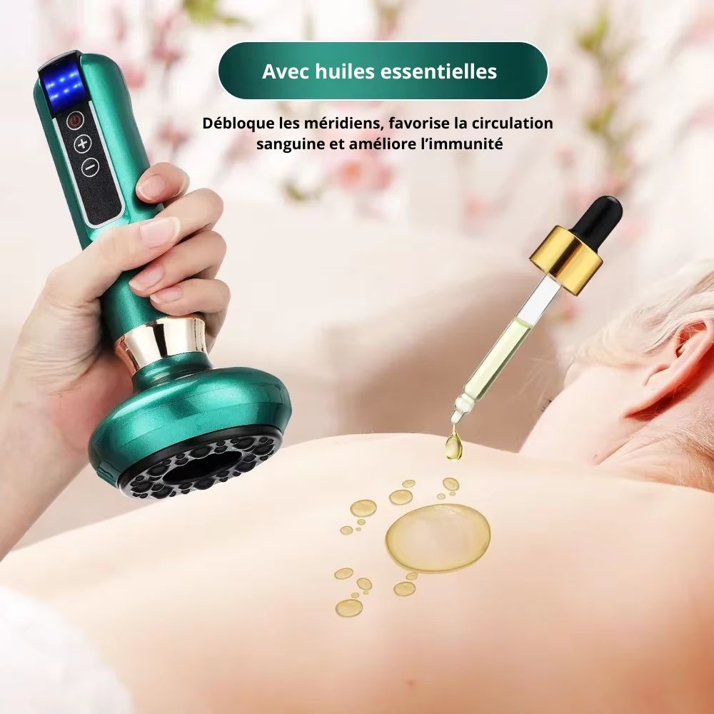 Masseur Électrique Guasha 3-en-1 – Anti-Cellulite, Chaleur Infrarouge & Ventouse Sous Vide Minceur