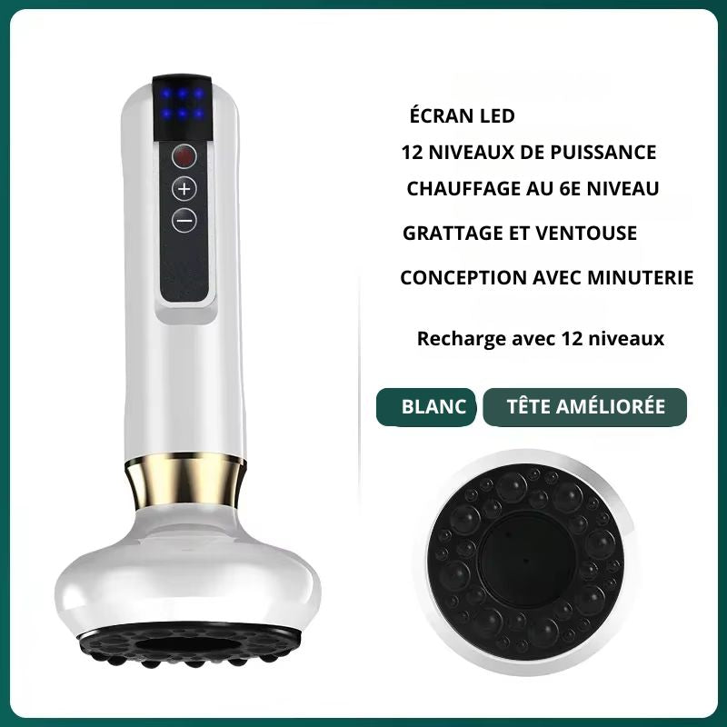 Masseur Électrique Guasha 3-en-1 – Anti-Cellulite, Chaleur Infrarouge & Ventouse Sous Vide Minceur