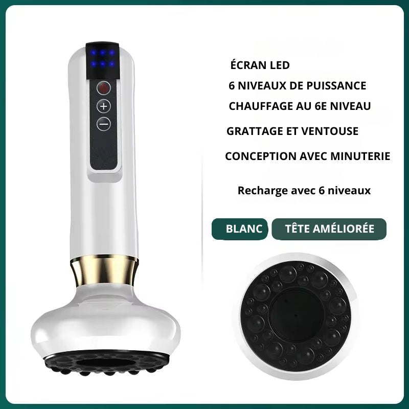 Masseur Électrique Guasha 3-en-1 – Anti-Cellulite, Chaleur Infrarouge & Ventouse Sous Vide Minceur
