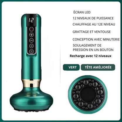 Masseur Électrique Guasha 3-en-1 – Anti-Cellulite, Chaleur Infrarouge & Ventouse Sous Vide Minceur