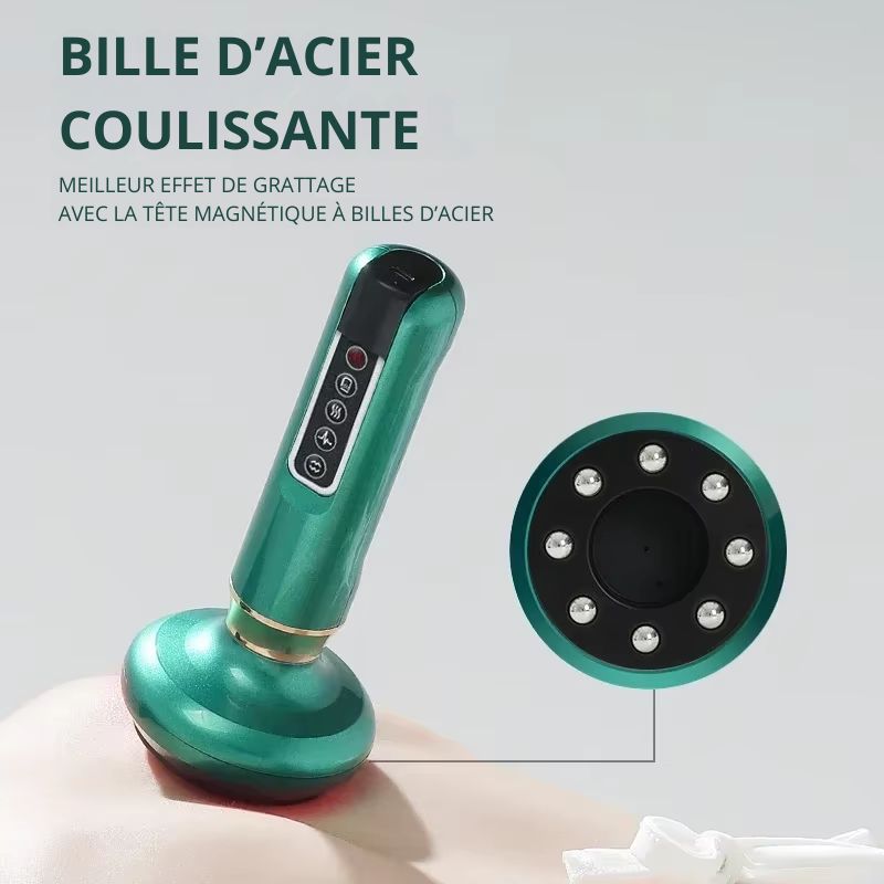 Masseur Électrique Guasha 3-en-1 – Anti-Cellulite, Chaleur Infrarouge & Ventouse Sous Vide Minceur