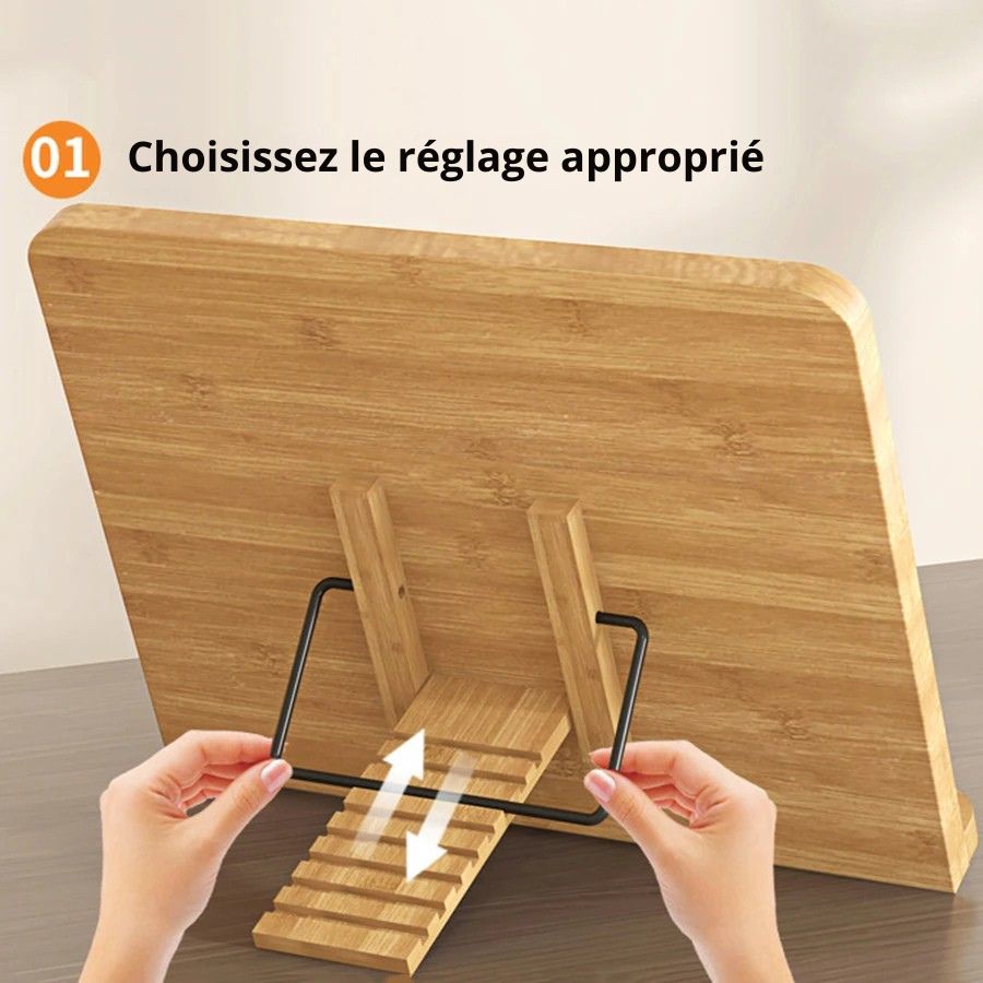 Support de Livre en Bois Réglable