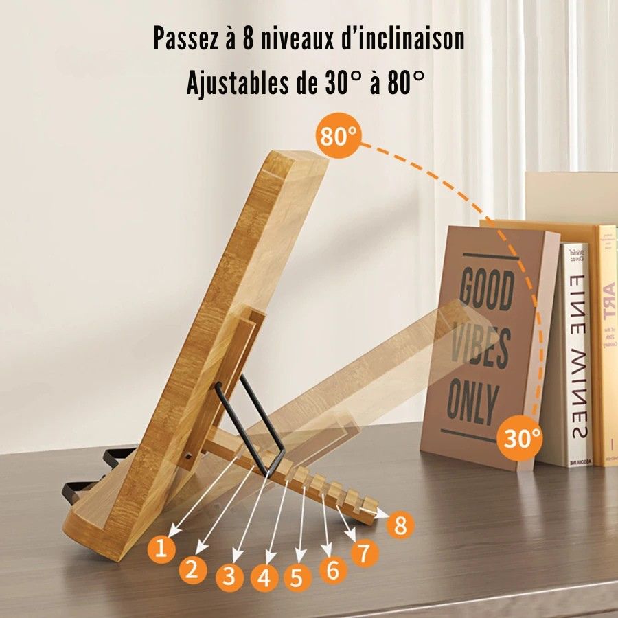 Support de Livre en Bois Réglable