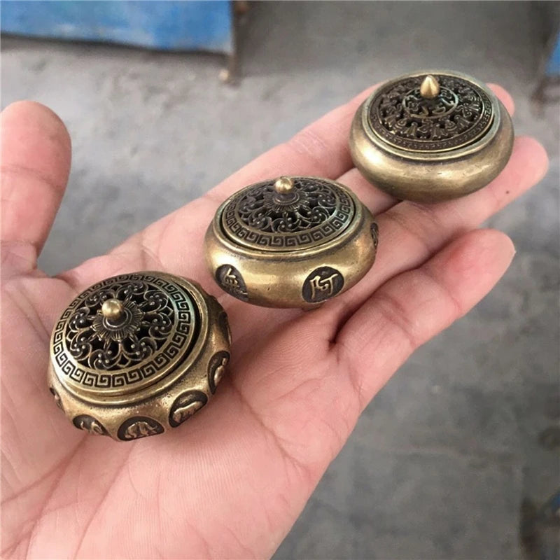 Brûleur d’Encens Lotus – Style Bouddhiste en Alliage Cuivré, Déco Maison & Bureau
